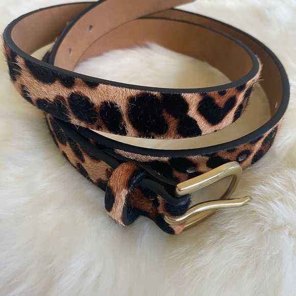 J. Crew Leopard Print Calf Hair Belt NWOT - Picture 2 of 14